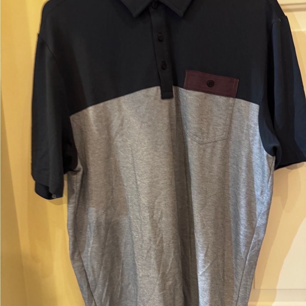 Travis Matthew size‎ large Men's Two-Tone Polo Shirt - Black and Gray